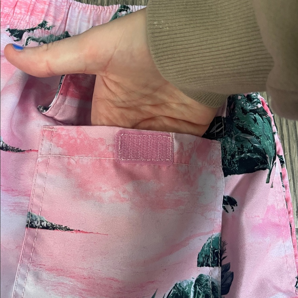 Ron Jon Pink and Green Tropical Swim Trunks men's XL - Picture 12 of 13